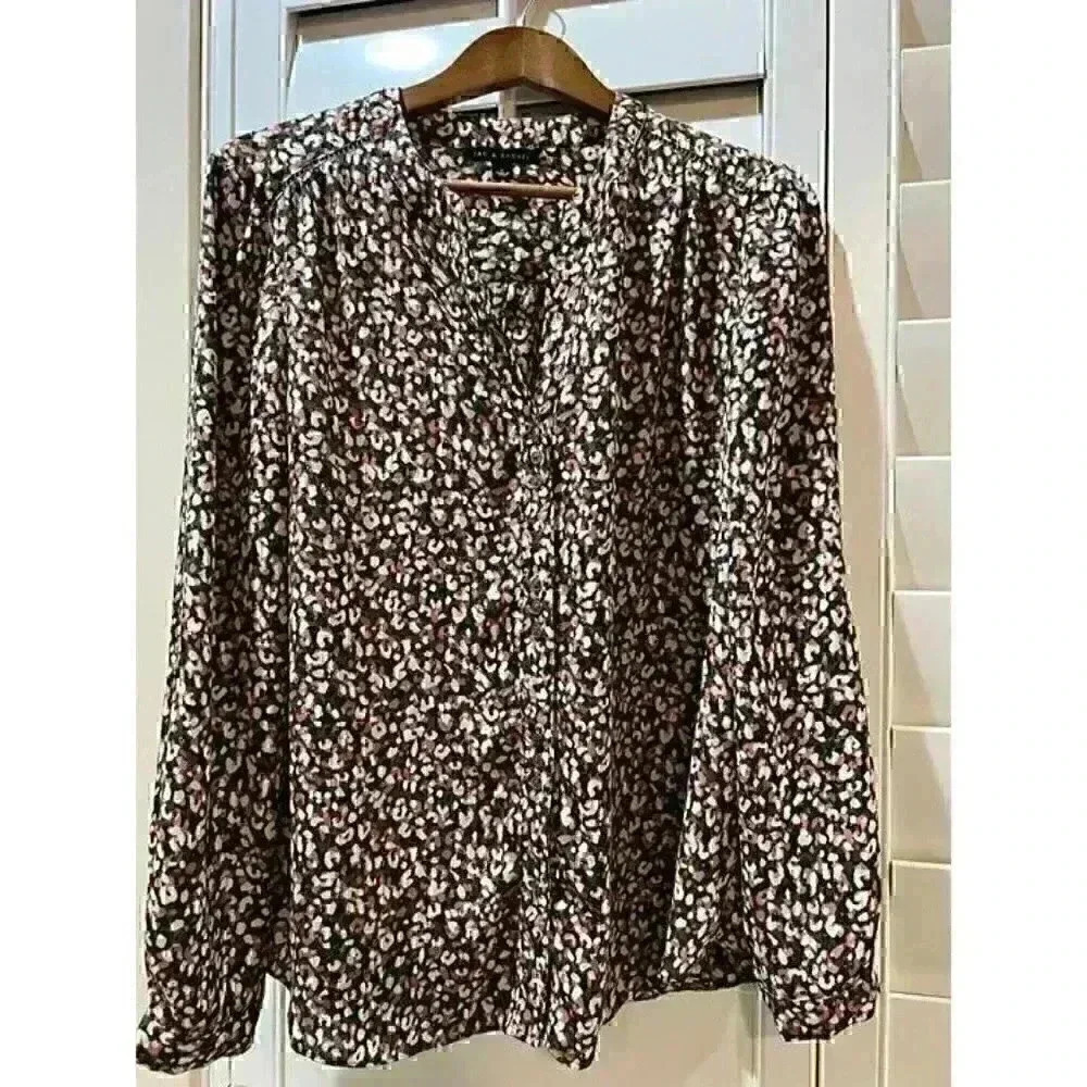 Zac and Rachel animal print Blouse Size Large